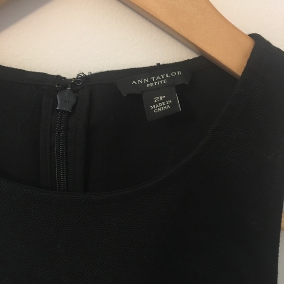 Ann Taylor Petite Black Dress with Crochet Trim - Picture 4 of 5